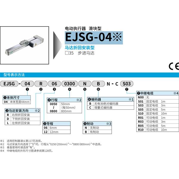 CKD喜開理電動執行器（無馬達型）滑塊型EJSG-04E12L0800BCN-CS01