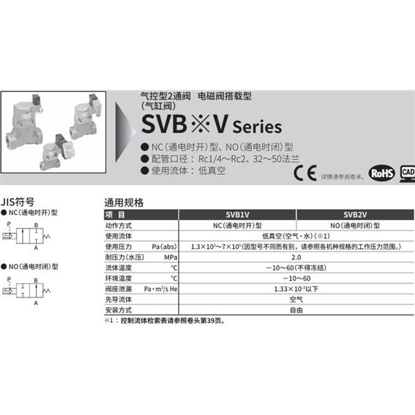 CKD喜開理氣控型2通閥（氣缸閥）SVB2V-50A-02CS-AC100V