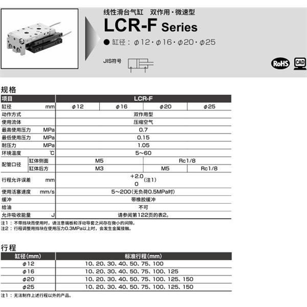 CKD喜開(kāi)理線性滑臺(tái)氣缸LCR-F-12-30-S506DTN