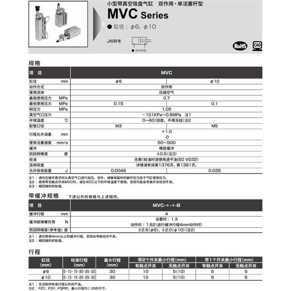 CKD喜開理高速型氣缸MVC-10-5-F2V-R-P2A-B