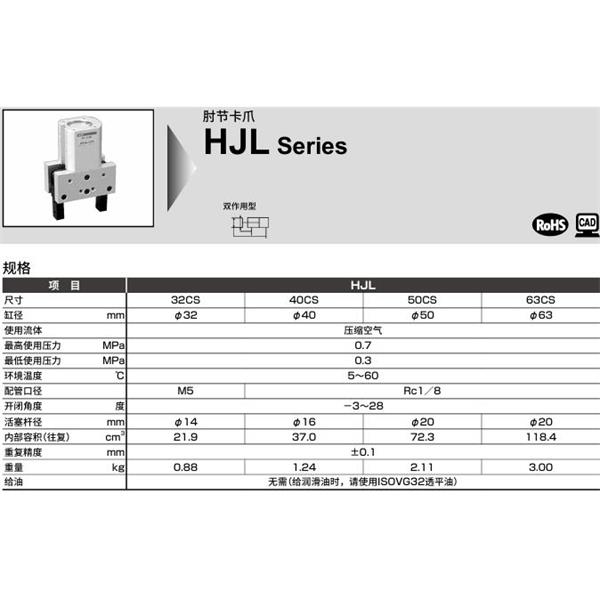 CKD喜開理肘節(jié)卡爪HJL-40CS
