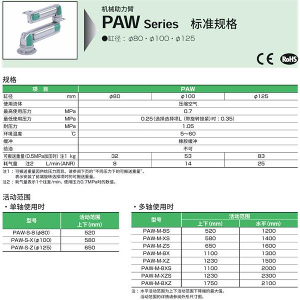 CKD喜開理機械助力臂PAW-CP-H-B